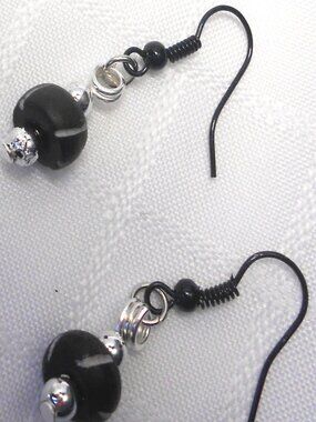 Handmade jewelry set with bracelet and earrings with engraved elk bone beads